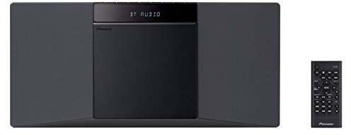 Pioneer X-SMC02(B) CD-mikrosystem (uppspelning av ljud CD/CD-R/CD-RW/MP3, 2 x 10 watt utgångseffekt, Bluetooth, USB, FM (RDS) radio, väggmonterad möjlig, smal design), svart