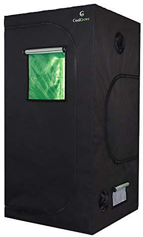 CoolGrows Grow Tent, 3x3x6 Feet Mylar Grow Tent with Obeservation Window and Floor Tray for Indoor Plant Growing (36x 36 x 72)