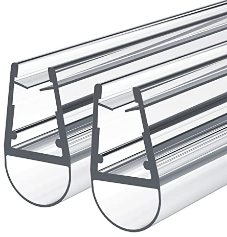 Heilmetz Duschabtrennung, 2 x 100cm Duschdichtung für Glasstärken von 4-6mm, PVC-Material, Wasserabweiser, Schimmelbeständig, Einfache Montage