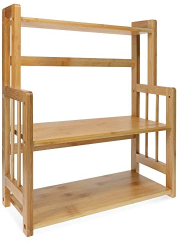 Navaris Supporto Porta Spezie - Barattoli Contenitori Condimenti - Triplo Scaffale Portaspezie Organizzatore da Cucina in Legno Bambù 41,5x18x49,7cm