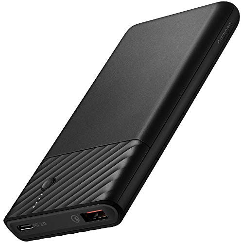 Spigen PocketBoost 18W PD Powerbank 10000mAh 2 Port USB C QC Externer Akku mit 2 Kabeln Kompatibel mit iPhone 14 13 12 Plus Pro Max Mini 11 SE XS XR iPad Air Samsung Note 20 Ultra S20 FE S10 Nintendo