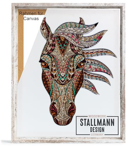 Stallmann Design Schattenfugenrahmen für Leinwände auf Keilrahmen | Farbe: Vintage | Größe: 40 x 50 cm | Rahmen ohne Glas & Rückwand | mit Montagezubehör