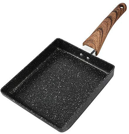 Jenngaoo Tamagoyaki Pfanne, Aluminium Nonstick Pfannkuchen Eierpfanne Japanische Omelett Pfanne Viereckig Tamago Pan Sushi Pfanne Eckige Pfanne für Küche, Schwarz