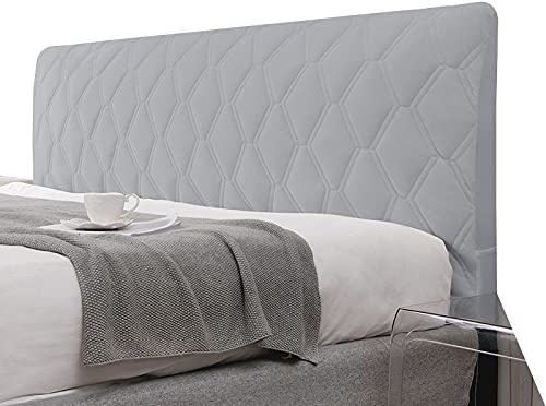 SWJ-swjssb Gepolstert Kopfteilabdeckung Bett Kopfteil Schonbezug Elastische Quilten Grau braun Weiss 150/180/120/200/220cm Boxspringbett bettkopfteil hussen StaubhüLle Bett Kopfteile Abdeckung
