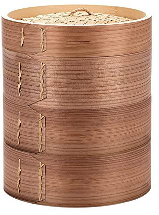 MNSSRN Gewebter Dampfer, 3-Layer-Küchen-Dampferdeckel für Knödel, Dim-Summe, Fleisch, Meeresfrüchte