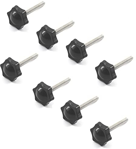 8 Stück M8 x 50 mm Edelstahlgewinde, Ersatz-Stern-Handknauf, Rändelschraube, Handfestziehknaufschraube