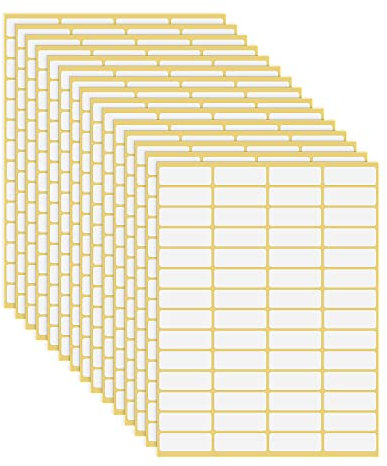 Grevosea 840 Weiße Etiketten - Selbstklebende Rechteckige Adress-Etiketten - Blanko Etiketten für Aktenordner, Umschläge, Büro und Zuhause (15 Blatt)
