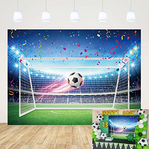 Football Backdrop Stadium Auditorium Light Photography Background Boys Soccer Sports Theme Party Banner Newborn Baby Shower Photo Booth Props (2,1 x 1,5 m)