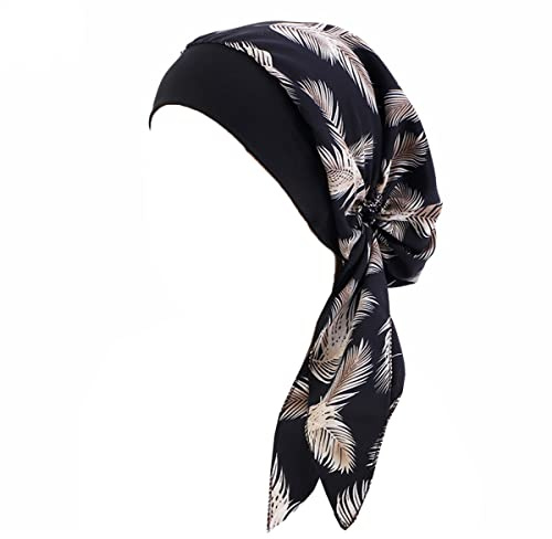 LIUPUUDLY Chemo Kopftuch Damen Mode Florales Turban Mütze Schlafmütze kopfbedeckung für Krebs Haarverlust