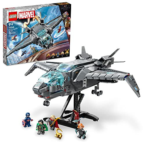 LEGO Marvel The Avengers Quinjet 76248, Spaceship Building Toy Set with Thor, Iron Man, Black Widow, Loki and Captain America Minifigures, Infinity Saga