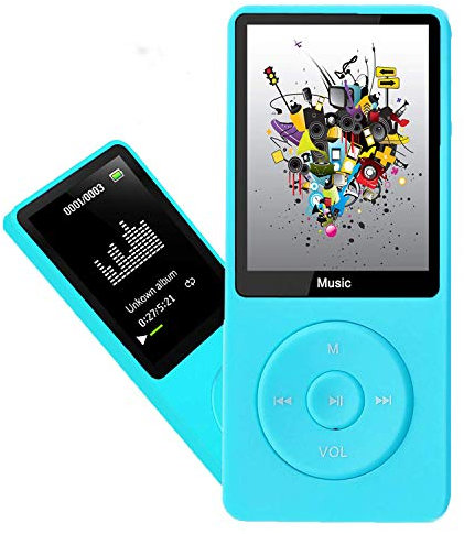 MP3-Player, Musik-Player mit 16GB Micro SD Karte, Ultra Slim Musik-Player mit eingebautem Lautsprecher, Photo Viewer, Video Play, FM Radio, Voice Recorder, E-Book Reader, unterstützt