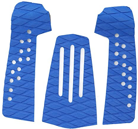 Yuecoom Surfbrett-Traktion-Pad, 3 Stück, Nicht rutsch Feste, Feuchtigkeit Feste Surf-Deck-Matte für Skimboard-Zubehör(Blau)