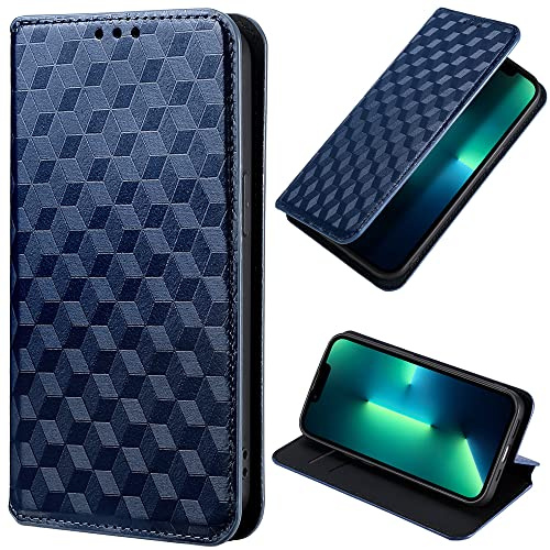 BELLA BEAR Honor Magic 5 Pro Handyhülle, Magnetische Flip-Leder-Geldbörsenhülle, Kickstand-Hülle, Stoßfeste Schutzhülle für Honor Magic 5 Pro-Blau