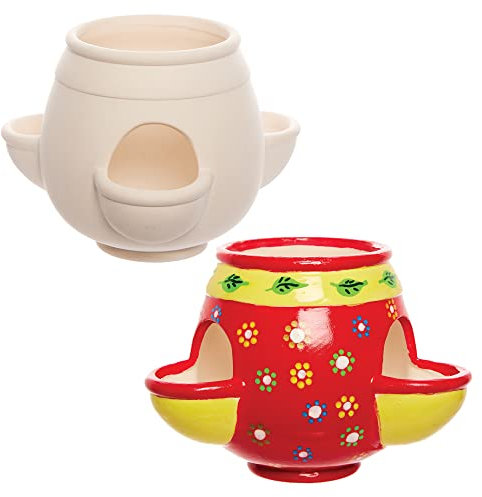 Baker Ross FX817 Ceramic Herb Garden - Box of 1, Paint Your Own Plant Pot