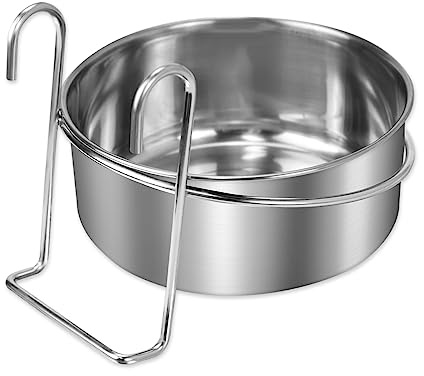 Gamelle à Suspendre pour Chien et Chat - Stable et Durable en Acier Inoxydable, Convient pour Cage - Gamelle d'eau Suspendue