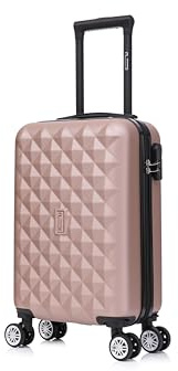 CELIMS - Bagage à Main 45x36x20 Easyjet | Valise Cabine 45x36x20cm Easyjet | Bagage Cabine | ABS | Roues Amovibles | Serrure Intégrée | Rose Gold