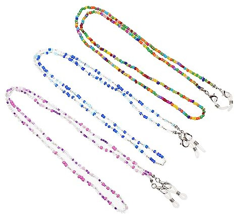 COLLBATH 3stücke Brillenketten Für Damen Brillenkette Bunt Mit Glasperlen Brillendekor Accessoire Für Frauen Und Mädchen