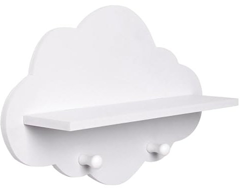 Mensole galleggianti da parete, a forma di nuvola, ganci per cappelli, mensola da parete per bagno, camera da letto, contiene libri, foto