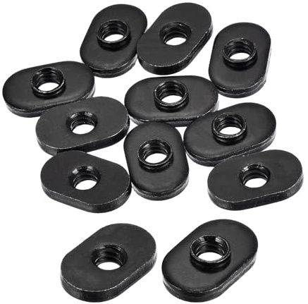 sourcing map Tuercas en T deslizantes con agujero centrado, 25 tuercas chapadas en zinc de acero al carbono de 1/10.2 cm-20 para extrusiones de pista en T