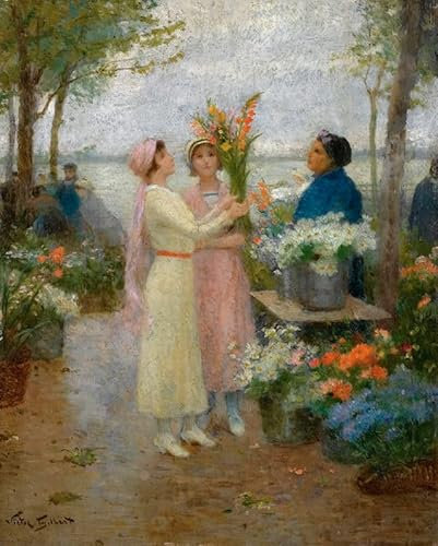 VsoxA Berühmte Gemälde Kunst Poster Leinwand Retro Poster Ich Gladiolen Gabriel Gilbert Dekoration Wandbild für Schlafzimmer Home Decor 60x90cm