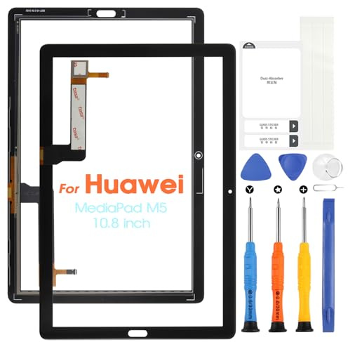 Für Huawei MediaPad M5 10 Touchscreen für MediaPad M5 CMR-AL09 CMR-W09 10.8 Zoll Digitazer Touch Display Glas Panel mit Reparatur Kit, Schwarz