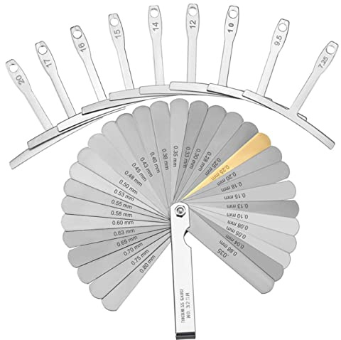 Toyvian Righello Professionale per Chitarra in Acciaio Inossidabile, Calibro Feeler per Misurare Distanza Corde e Curvatura Sotto le Corde, Strumento per Riparazione Chitarra