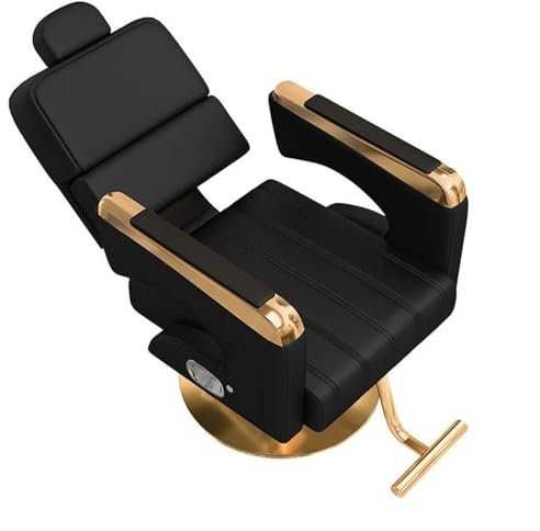 TFDRSEXVD Friseurstuhl Beauty Barber Shop Moderner einfacher Salonstuhl Home Salon Drehbarer Lift Halbliegestuhl,Schwarz