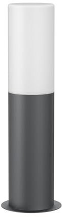 ledscom.de Wegelicht/Pollerleuchte GROPO für außen mit Premium Echtglashaube – UV-beständig, kein Vergilben, IP44, 41 cm, anthrazit 1x E27 max. 40W