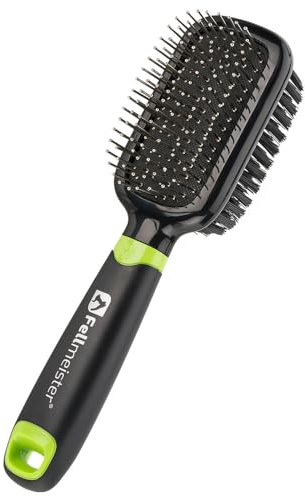 Fellmeister® 2in1 Hundebürste – Sanfte Pflege für Kurz- & Langhaar | Entwirrt, Entfernt lose Haare & Massiert | Perfekt für Hunde & Katzen