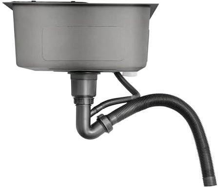 45*40cm Edelstahl Küchenspüle Schwarz Einbauspüle mit Abflusskorb Eckig Spülbecken mit X-förmige Wasserführungslinie, für Reinigen von Geschirr, Gemüse im Restaurant Speisewagen Hotel Keller, Schwarz