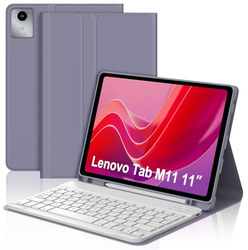 FOGARI Teclado para Lenovo Tab M11 11 Pulgadas 2024 | Funda para Lenovo Tab M11 con Español Ñ Teclado Bluetooth para Tablet Lenovo Tab M11, Púrpura
