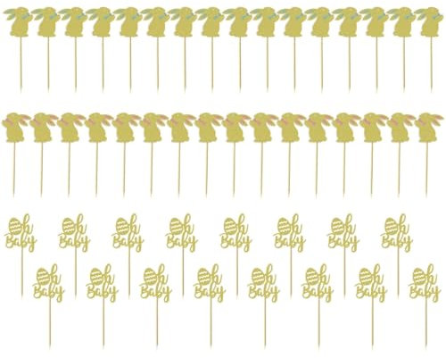Cupcake-Topper für Ostern, Party, für Kinder, Mädchen, Geburtstagsparty, Dekoration, Dessert, Essen, 48 Stück