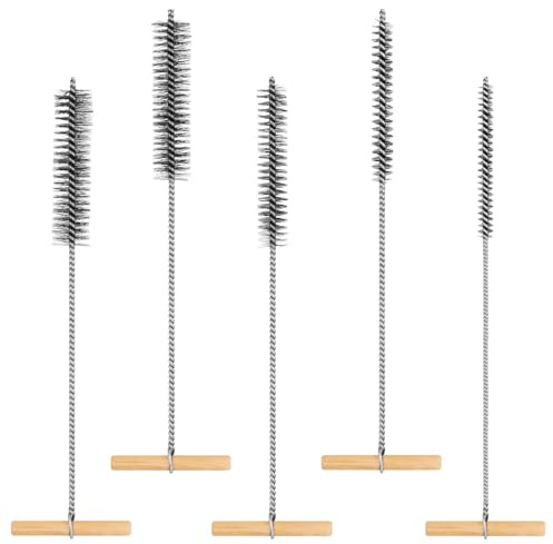 5 PCS Pipe Drill Hole Brush Set, 8/12/16/20/25 mm T-Handle | Stainless Steel, Wire Hole Brush, For Cleaning Hammer Drills, Pipe Cleaner Brush