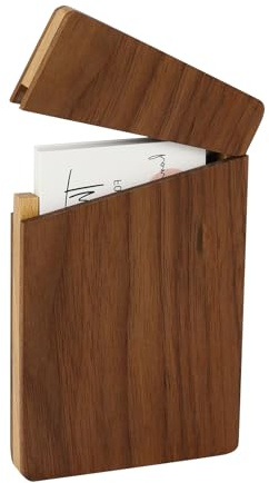 Multibey Visitenkartenhalter aus Holz, handgefertigt, schwarzes Walnussholz, Kartenetui mit Magnetverschluss, tragbarer Reise-Magnet-Organizer für Herren und Damen, Visitenkartenetui für Büro und