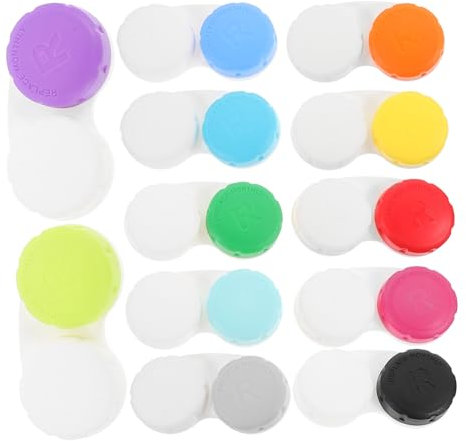 WRITWAA 12stücke Kleine Linsenbox Als Kontaktlinsenbehälter Robustes Linsenhalter-etui Auslaufsicherer Linsenbehälter Für Draußen Tragbarer Linsenhalter Für Tasche Linsen-Organizer Für