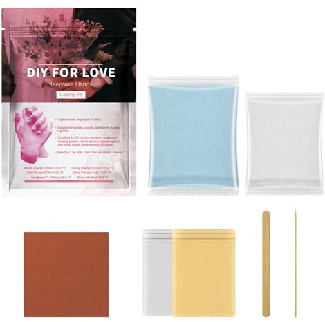Kit per calco a mano – Kit per calco a mano | Set di stampaggio per statue in gesso per coppie | Scultura romantica per matrimoni, anniversari, fidanzamenti, idee regalo di San, attività di