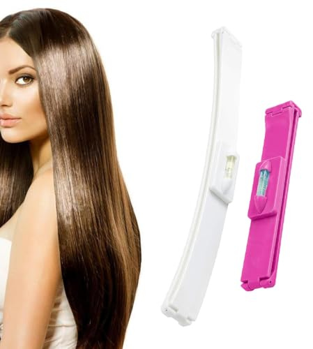 ZORVYN 1 set Outil de Coupe pour Pointes de Cheveux, Guide de Coupe Frange, Kit de Coupe DIY, Assistant Coiffure Avancé, Clip de Coupe Cheveux, Rose (2 Pièces)