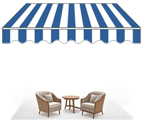 Toldo retráctil de 5 x 1,5 m, 5 x 2 m, 5 x 2,5 m, toldo manual para patio, balcón y restaurante, protección UV, parasol telescópico para exteriores para cafetería y jardín
