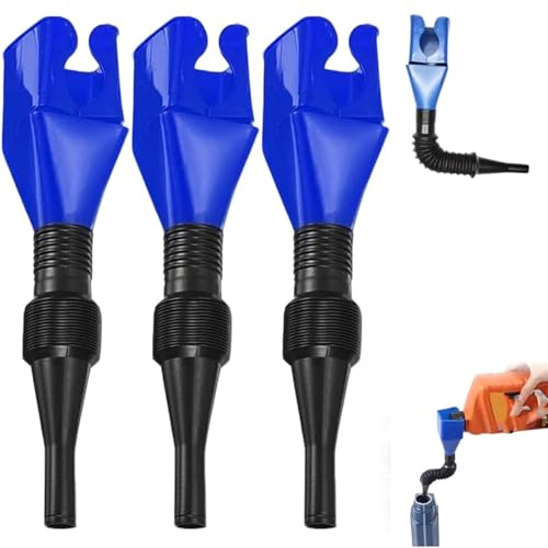 Mautopily 3-teiliges Trichter Set mit Flexiblem Schlauch, Kunststoff Öltrichter für Auto & Motorrad, Einfüllhilfe für Motoröl Diesel Benzin Kühlmittel, Werkstatt Zubehör