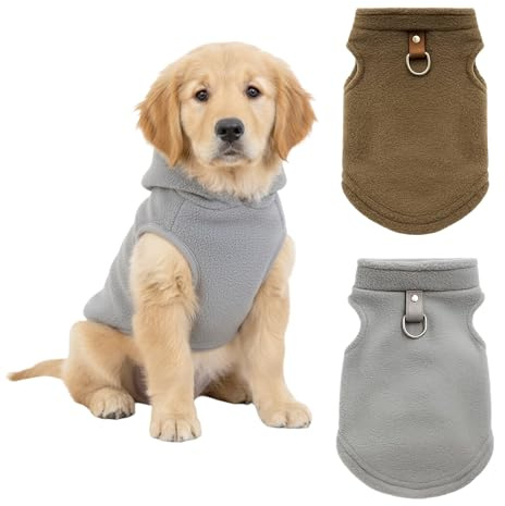 2er Hundemantel Für Kleine Hunde, Warm Hundejacke Mit D-Ringen, Winter Hundepullover Für Spaziergänge, Kaltwetter Hundebekleidung, Innen Und Außeneinsatz