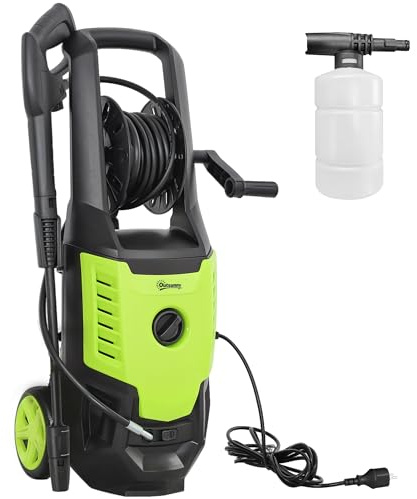 Outsunny Hidrolimpiadora de Alta Presión 2200W 170 Bar Verde y Negro