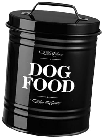 Dualoai Boîte à Friandises pour Chien, Boîtes pour Nourriture et Friandises Animaux, Boîte de Rangement pour Nourriture pour Chien, Pot à Friandises Fonctionnel Organisation Optimal, Noir