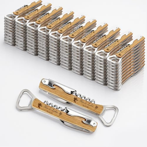 100 Pezzi Cavatappi Personalizzato - Apribottiglie Personalizzato Bomboniere Matrimonio Originali | Cavatappi Vino Regali con Nome