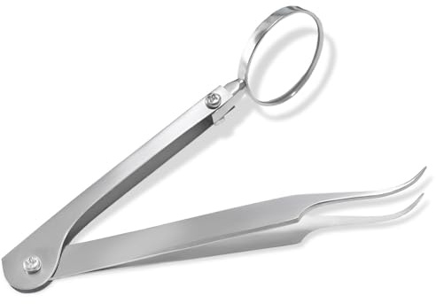 InstrumenteNrw Pinzette Zeckenpinzette Edelstahl Rostfrei mit Lupe 13 cm | Lupenpinzette Zeckenentferner mit Vergrößerung zur optimalen Zeckenentfernung bei Tieren
