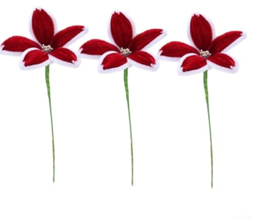 Flores de lirio realistas hechas a mano hechas de plástico para una larga duración para centros de mesa de boda y arreglos del hogar (rojo)