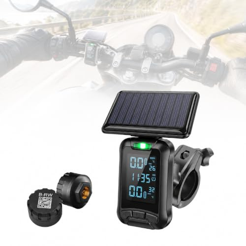 MOMAN TPMS Moto Solar Sistema Monitorización Presión Neumáticos 2 Sensores