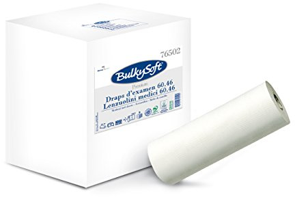 Rollos médicos, 2 capas, 60 cm x 46 m, color blanco brillante, paquete de 9, BS 76502, por Bulky Soft