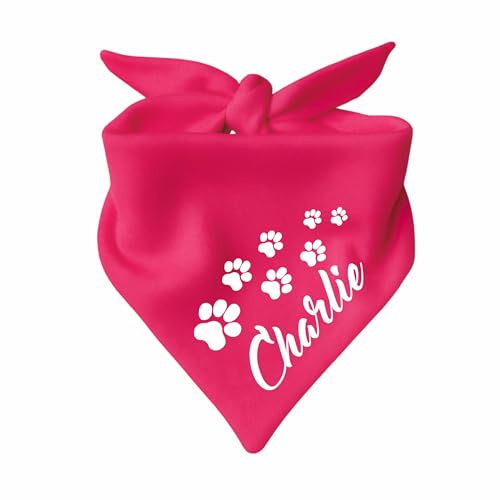 Hunde Dreiecks Halstuch (Fb: pink) (Gr. 1 (55 cm)) Name des Hundes