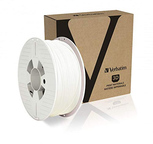 Verbatim PET-G-Filament 3D-Druck, 1,75mm, 1kg, Polyethylenterephthalat-Glykol-Filament zur Materialextrusion, für 3D-Drucker und 3D-Stift, 3D-Drucker-Filament aus PET-G, weiß