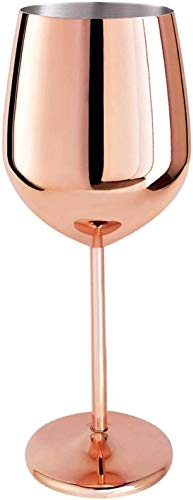 Beautify Copper Finish Wine Glasses Stainless Steel Red Wine Glass Metal Wine Glass White Wine Cocktail Glass BPA-Free Goblet Juice Drink Champagne Goblet Party Bar Accessories